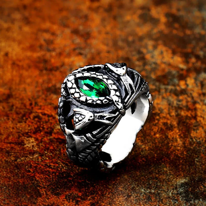 BEIER High Quality Aragorn II Barahir Snake Stainless Steel Men Ring Jewelry BR8-599