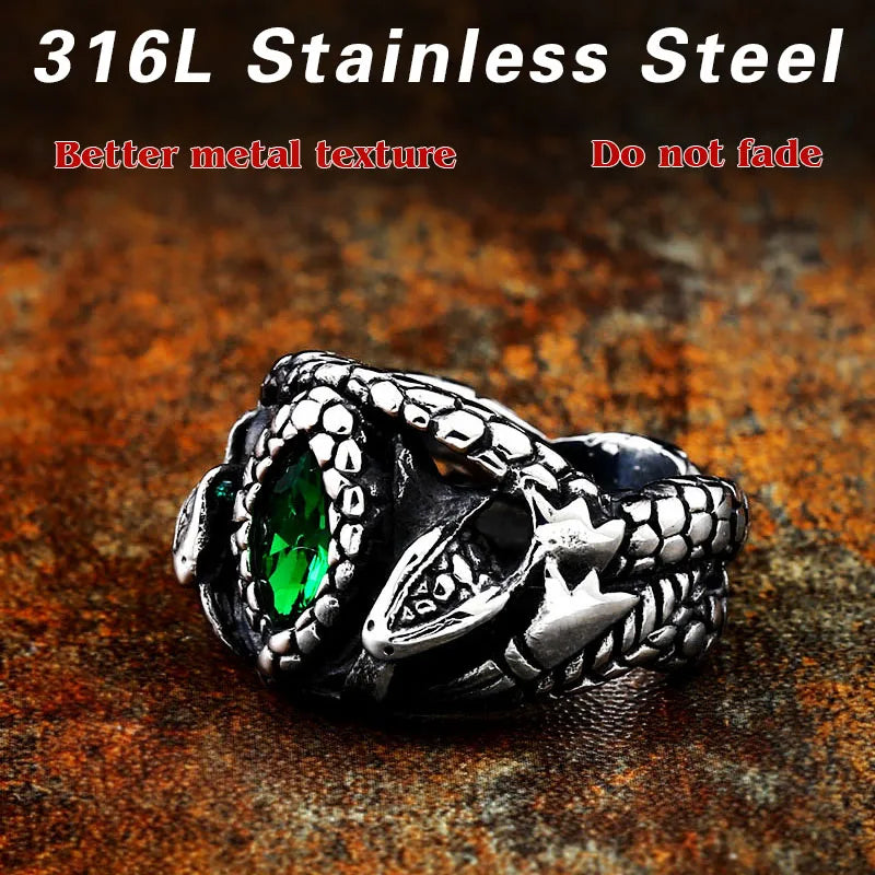 BEIER High Quality Aragorn II Barahir Snake Stainless Steel Men Ring Jewelry BR8-599
