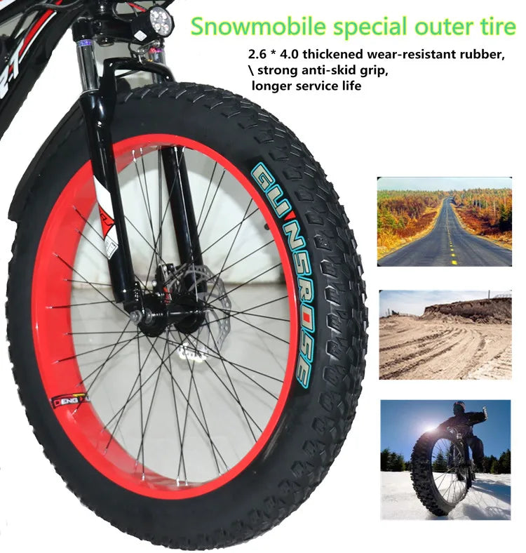 1000W 2000W power mountain bike lithium electric bicycle 48V 20Ah electric bicycle eBike electric bicycle electric snowmobile