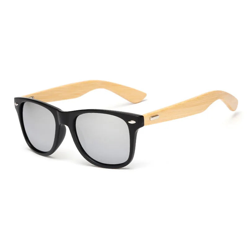 Bamboo Wood Square Sunglasses Brand Design Men Women Coating Mirror Sun Glasses Retro Glasses UV400 Shades Gafas De Sol