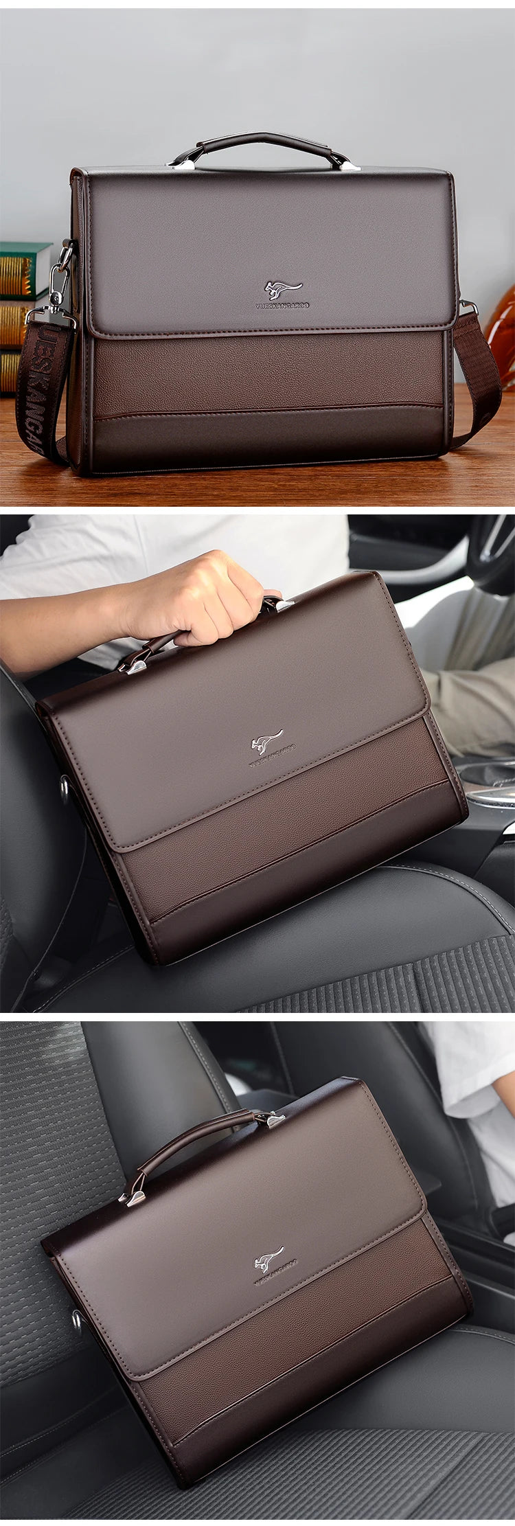 Male Handbags Pu Leather Men's Tote Briefcase Business Shoulder Bag for Men 2025 Brand Laptop Bags Man Organizer for Documents