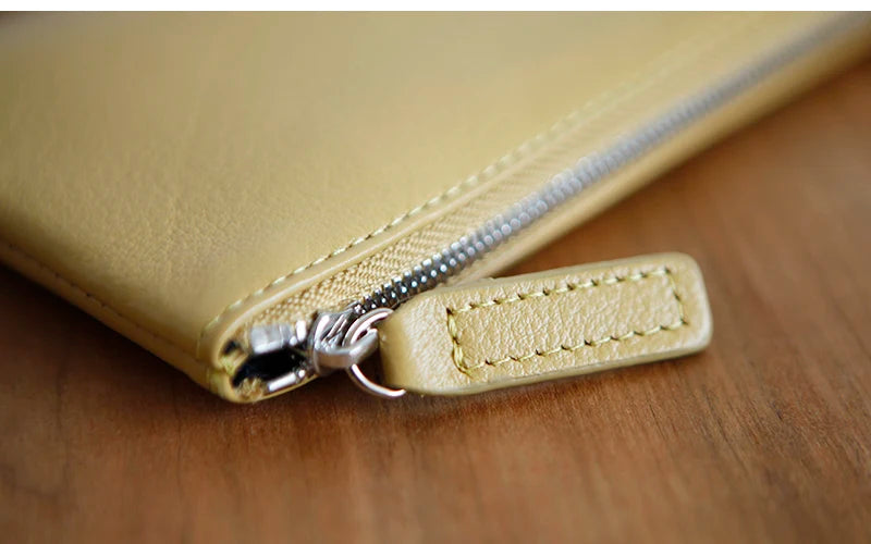 LANSPACE men's leather wallet brand thin purse fashion designer coin purses holders