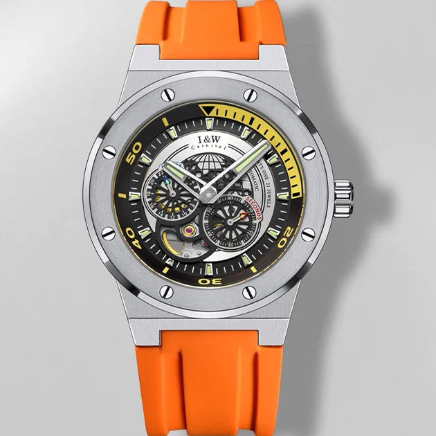 Relogio Masculino Luxury Brand I&W 2022 New Bumblebee Series Watch for Men Japan Movement Sapphire 5bar Skeleton Automatic Watch