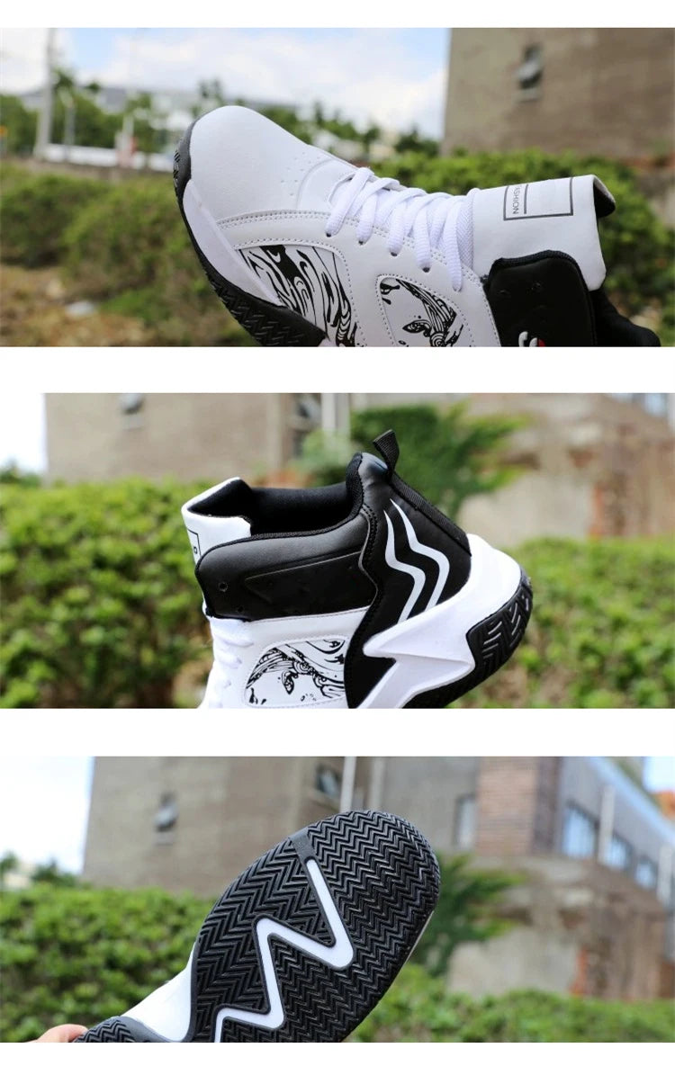 Basketball Shoes for Men High-top Sports Cushioning Hombre Athletic Male Shoes Comfortable Black Sneakers zapatillas Hot Sales