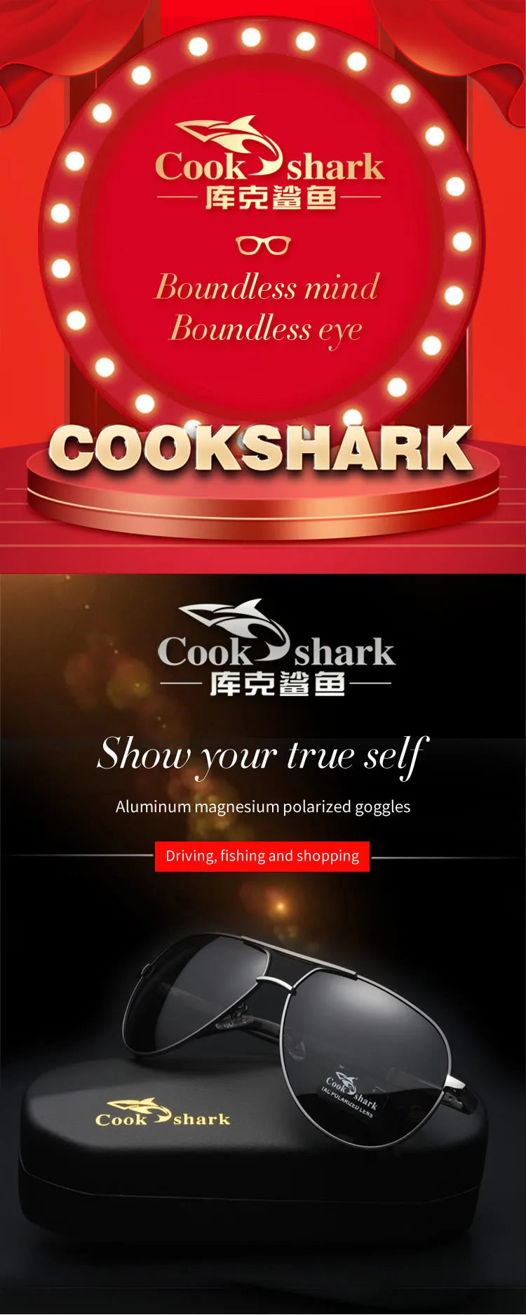 Cookshark sunglasses men's sunglasses tide polarized driving driver blue glasses