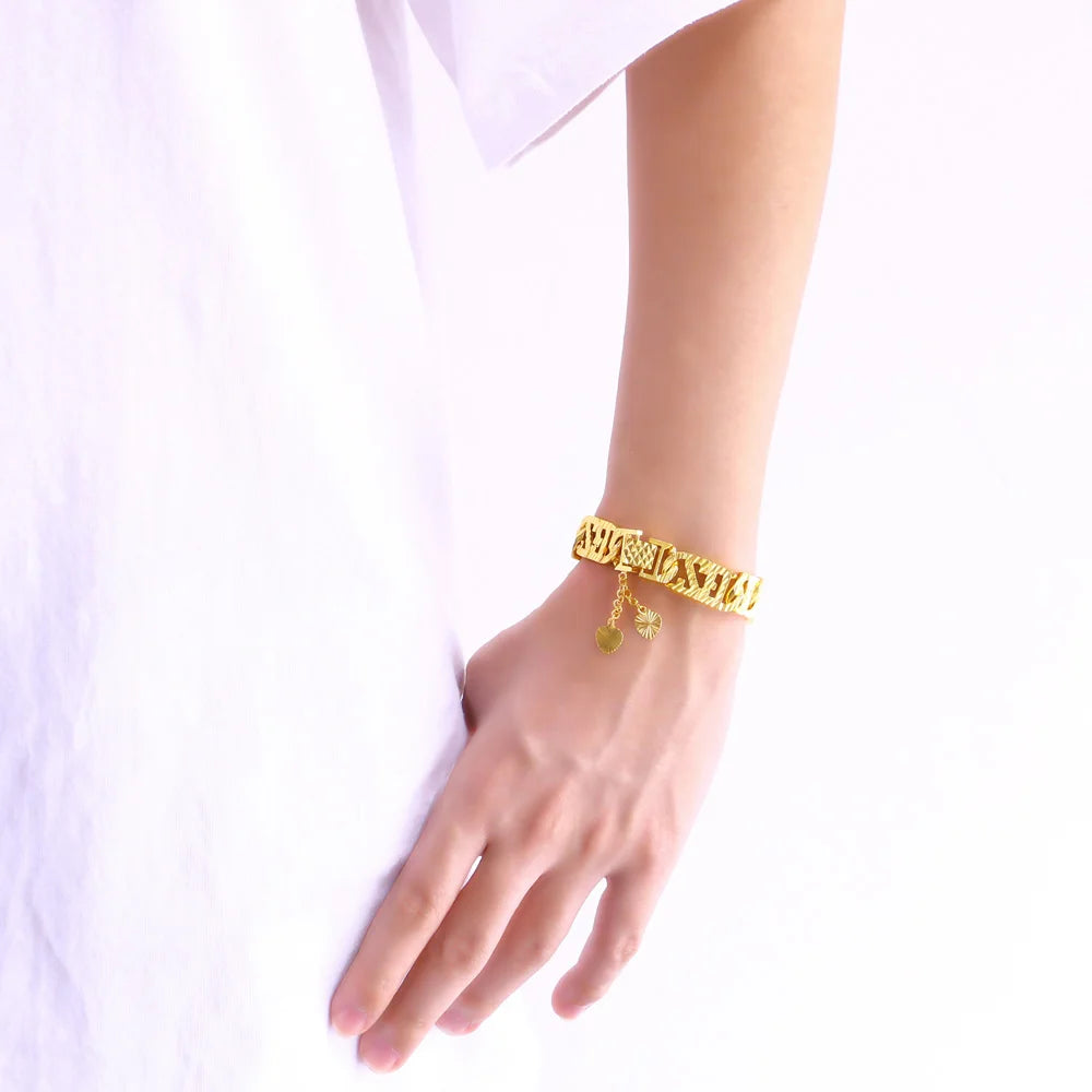 New Fashion Gold Color Jewelry 7-8 inches 100% 925 Sterling Silver Men's Bracelet Curb Cuban Link Chain Women Bracelets Bangle