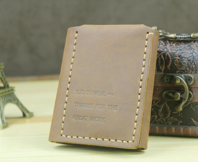 The Secret Life Of Walter Mitty Vintage Leather Men Wallet Genuine leather Wallet Men Purse Handmade male Wallet Money holder