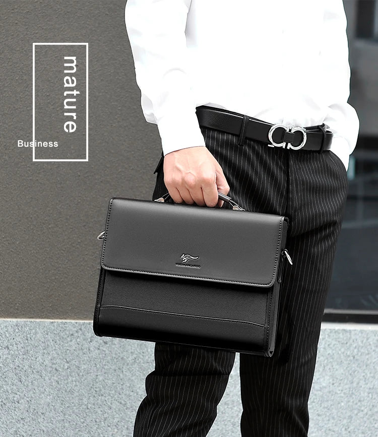 Male Handbags Pu Leather Men's Tote Briefcase Business Shoulder Bag for Men 2025 Brand Laptop Bags Man Organizer for Documents