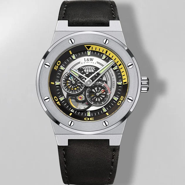 Relogio Masculino Luxury Brand I&W 2022 New Bumblebee Series Watch for Men Japan Movement Sapphire 5bar Skeleton Automatic Watch