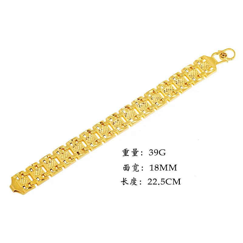 18K Gold Filled Forever Not Fade Bracelet Jewelry for Men Fine Pulseras Ley Mujer Pulseira Feminina Bizuteria Gemstone Bracelet