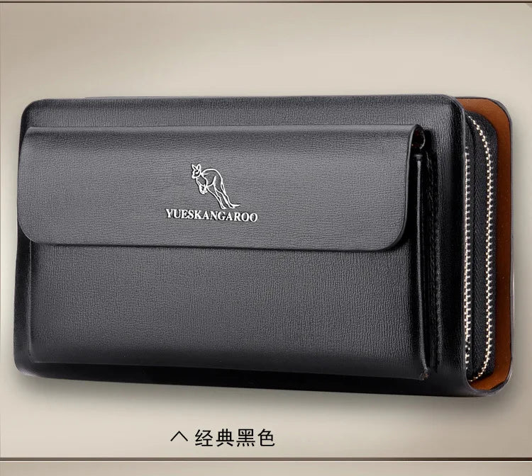 Men's Wallet Long Male Purse Vintage PU Leather Man Clutch Money Bag Wristlets Walets for Men 2025 Caibu Coin Card Holder Murse