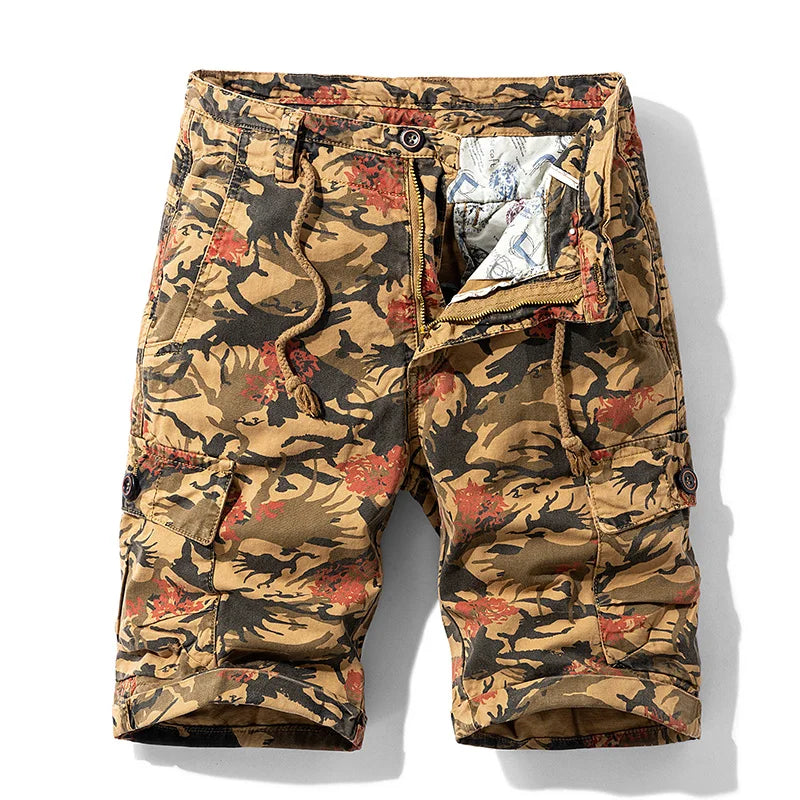 2025 Summer New Camouflage Tactical Cargo Shorts Men Khaki Jogger Military Cargo Shorts Men Cotton Casual Loose Men Shorts