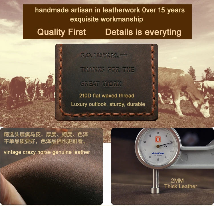 The Secret Life Of Walter Mitty Vintage Leather Men Wallet Genuine leather Wallet Men Purse Handmade male Wallet Money holder