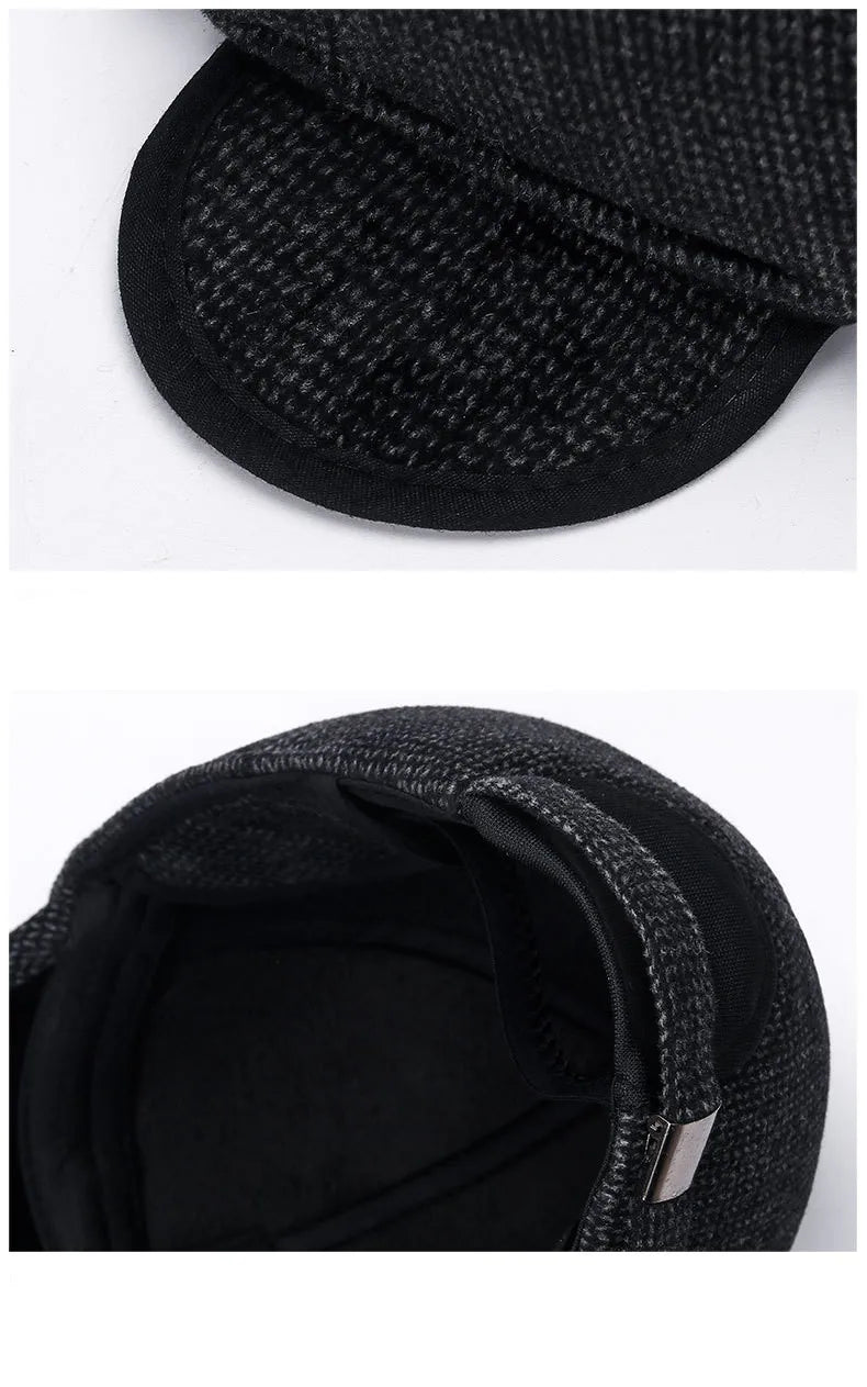 New Men Warm Thick Baseball Caps Male Autumn Winter Sport Visors Snapback Earflaps Dad Cap Hat For Men