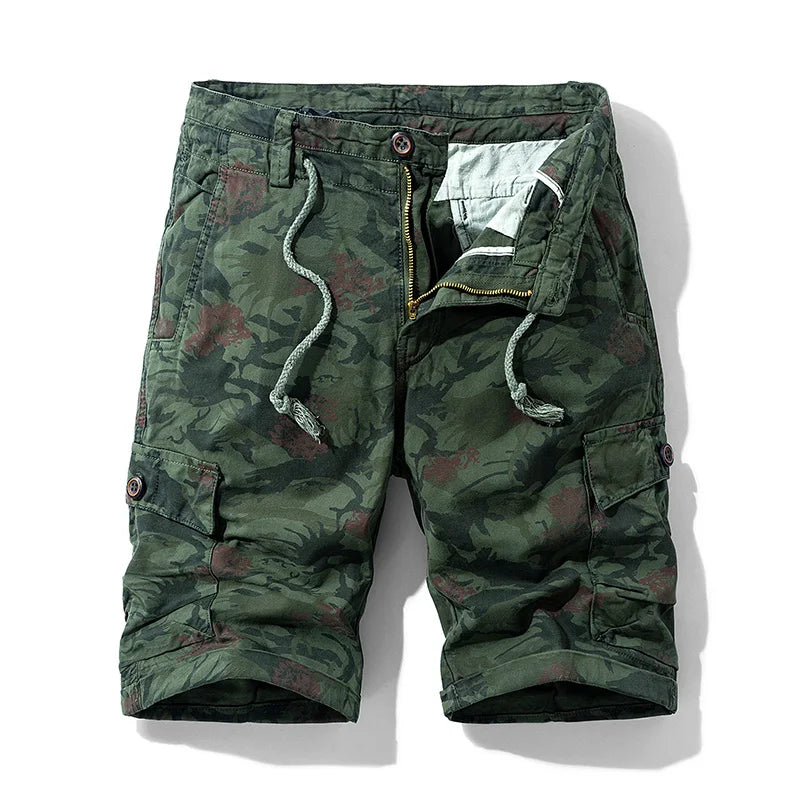 2025 Summer New Camouflage Tactical Cargo Shorts Men Khaki Jogger Military Cargo Shorts Men Cotton Casual Loose Men Shorts