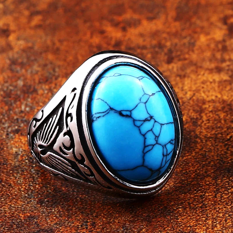 BEIER Vintage Man Boy Oval Tiger Eye Brown Stones Ring in Stainless Steel Jewelry Mens Accessories Anel Aneis BR8-699