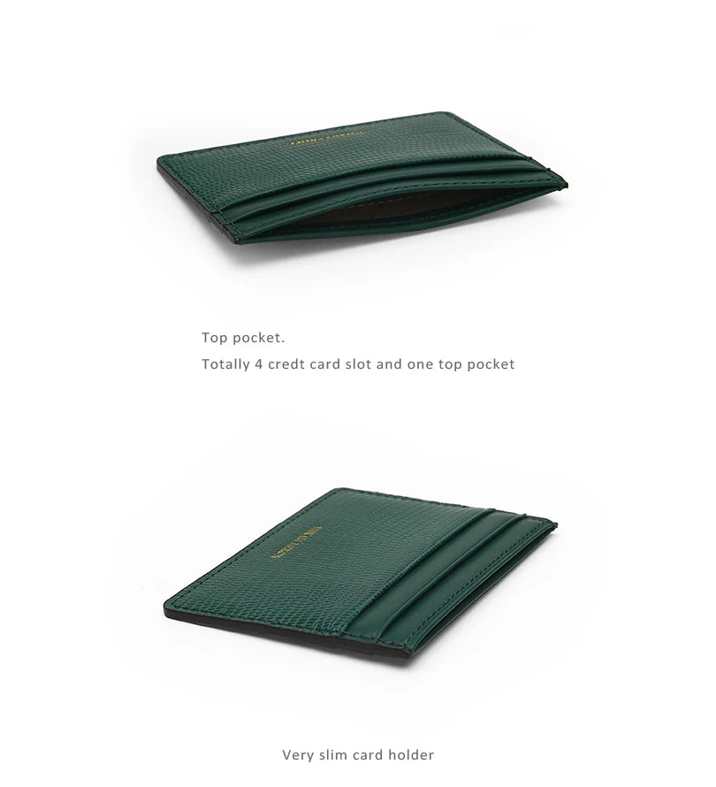 FREE Monogram Premium Luxury Card Wallet Genuine Leather Case Card Holder For Men Dropship