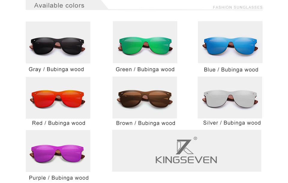 KINGSEVEN Natural Wooden Sunglasses Men Polarized Fashion Sun Glasses Original Eye Protection Eyewear Oculos De Sol Masculino