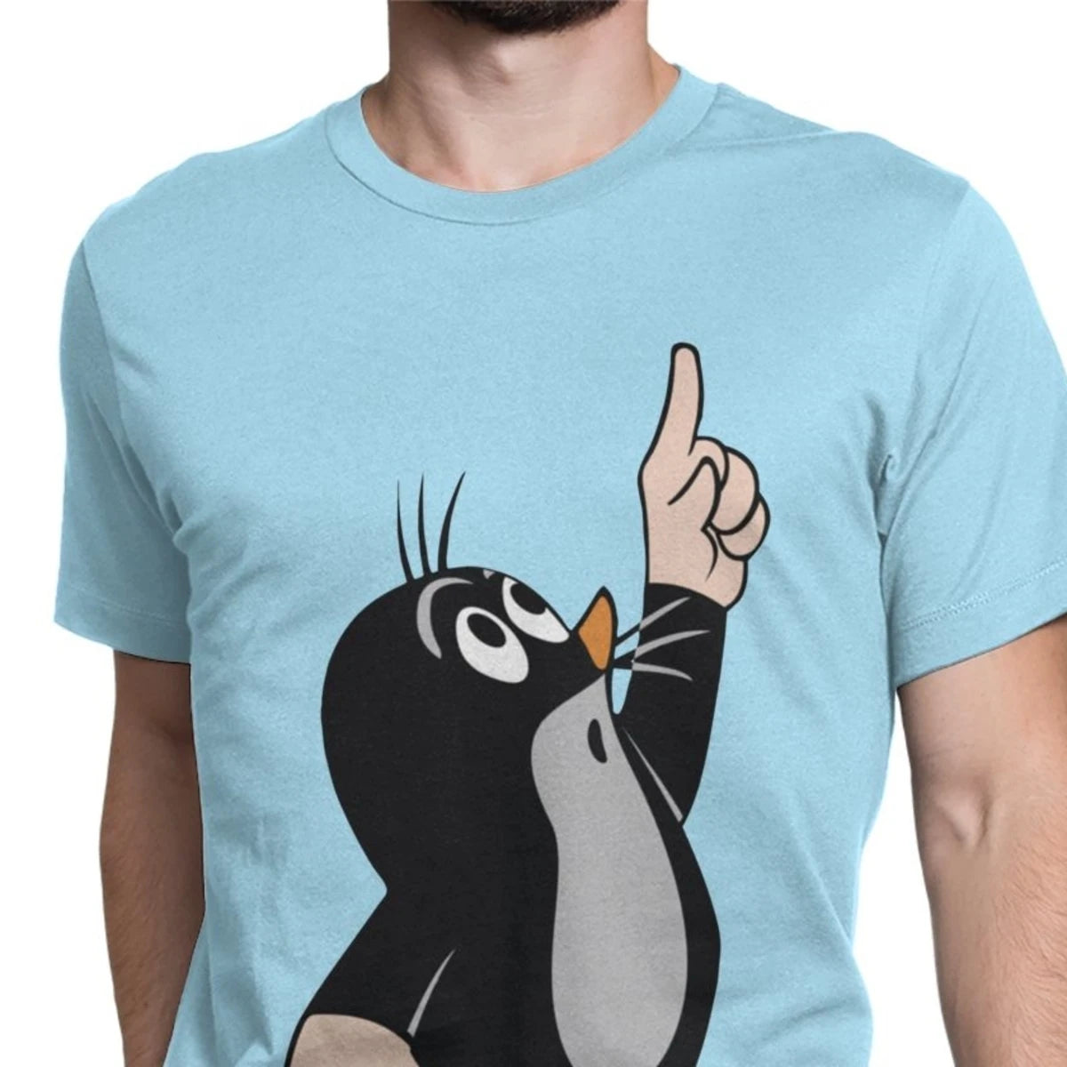 Men's T-Shirts Mole Pointing Funny Tshirt Camisas Hombre 3D Printed Krtek Little Maulwurf Cute Graphic T Shirts Men Best Gift