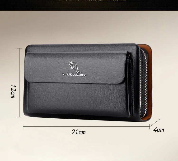 Men's Wallet Long Male Purse Vintage PU Leather Man Clutch Money Bag Wristlets Walets for Men 2025 Caibu Coin Card Holder Murse