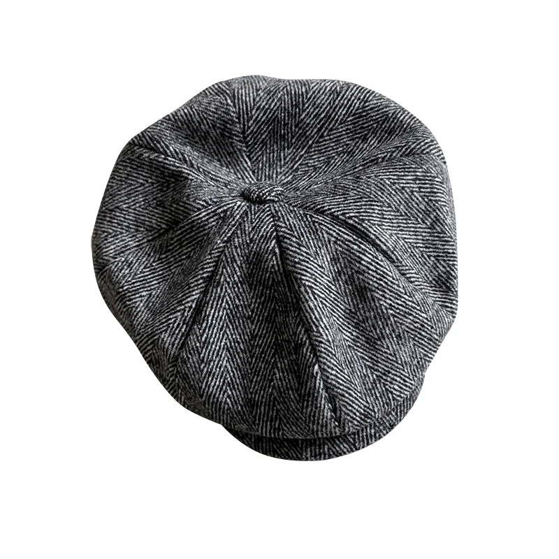 Men's cap 2021 New Men's Newsboy Hats Vintage Herringbone Octagon Cap Women Berets Gatsby Flat Hat BLM73
