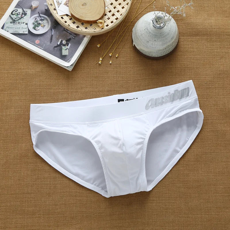 Men's Breathable Silk Underwear, Sexy Fashion Briefs, Comfortable Briefs, Low Waist, Stretch, Three-Dimensional Underpants