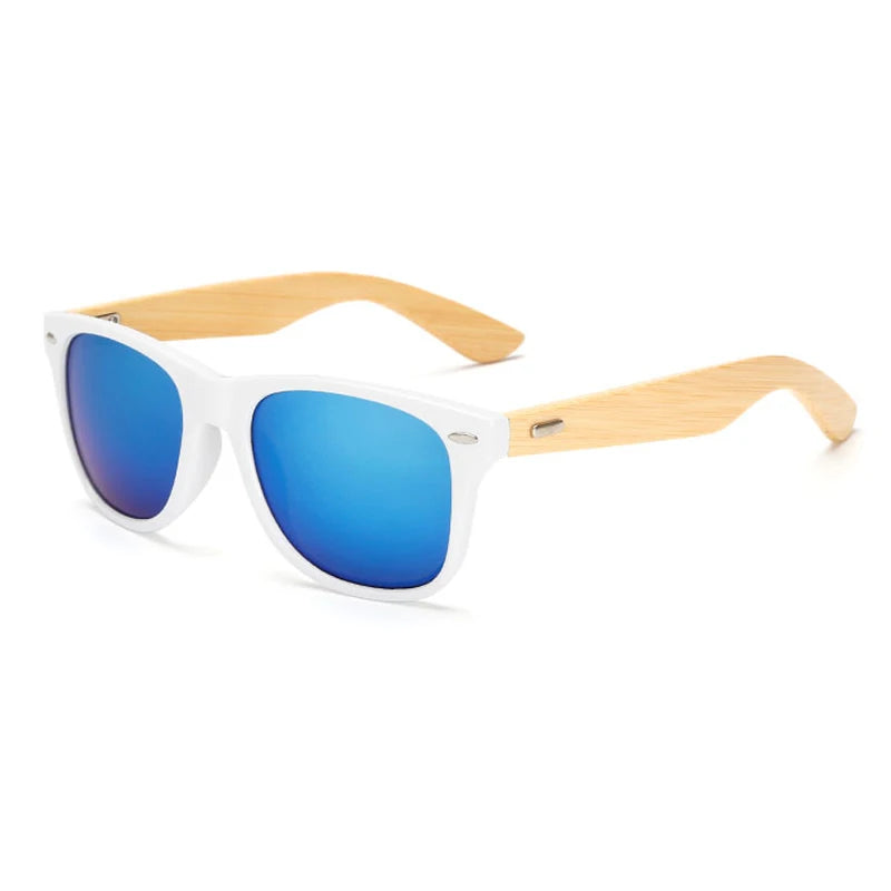 Bamboo Wood Square Sunglasses Brand Design Men Women Coating Mirror Sun Glasses Retro Glasses UV400 Shades Gafas De Sol