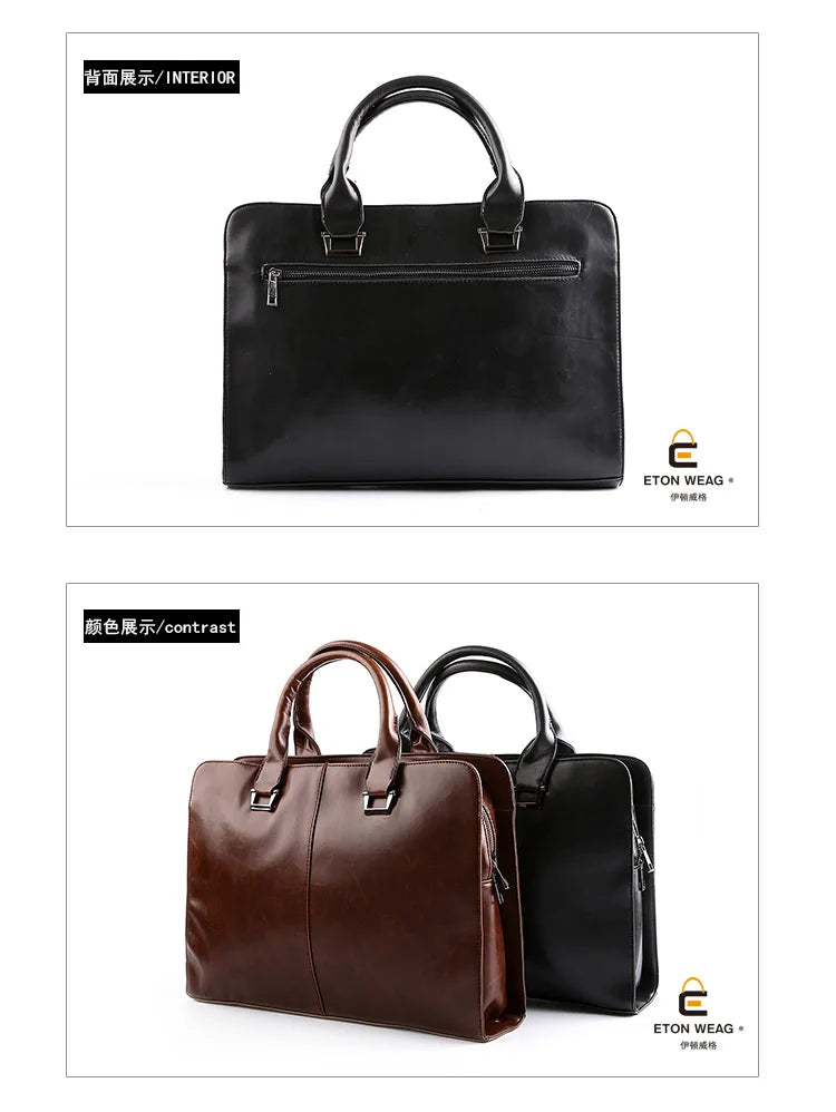 Laptop Briefcases for Men Bags Business Messenger Bag Vintage Crazy Horse Artificial Leather Handbag Casual Shoulder Bags Man