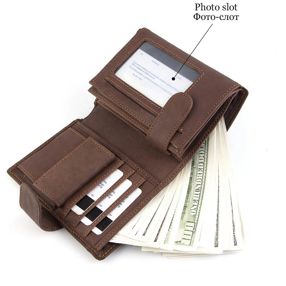 2022 New Leather Men Wallets Genuine Cow Leather 14 Card Holders Short Men Purse High Quality Male Wallet Can be Used Forever