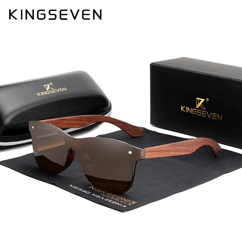KINGSEVEN Natural Wooden Sunglasses Men Polarized Fashion Sun Glasses Original Eye Protection Eyewear Oculos De Sol Masculino
