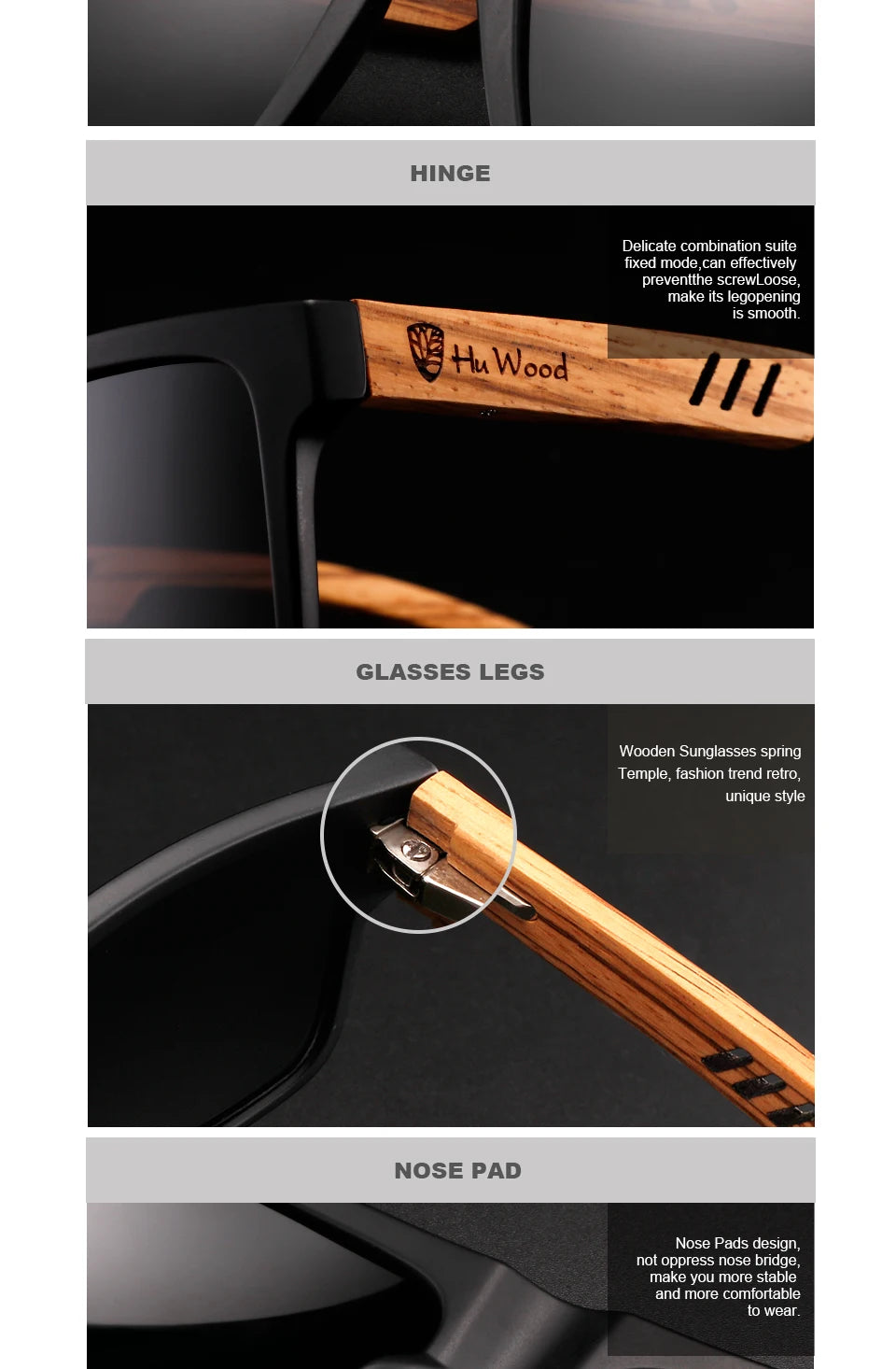 HU WOOD New High Quality Square Sunglasses For Men Polarized UV400 Fashion Sunglass Mirror Sport sun glasses Driving oculos