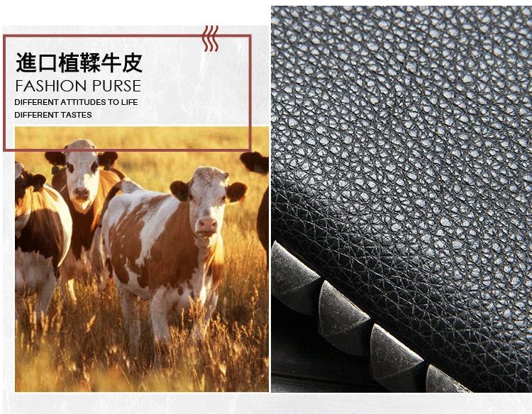 Vintage Genuine leather wallet Men leather long wallet men purse clutch bag male money clips zip around money bag card holder