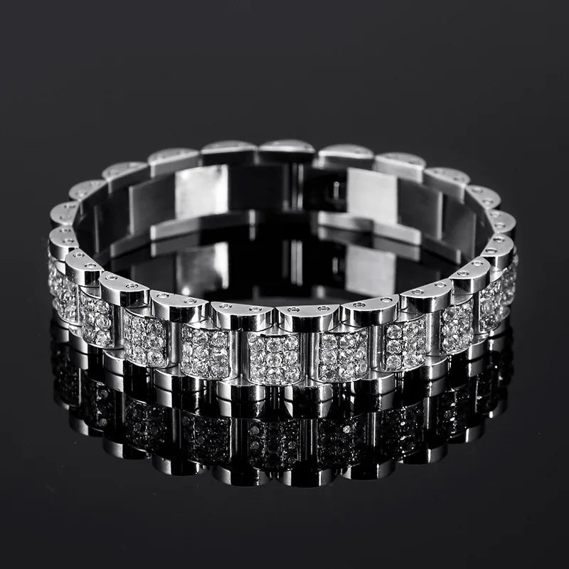 European and American Stainless Steel Bracelet, ZIRCON Titanium Steel Bracelet