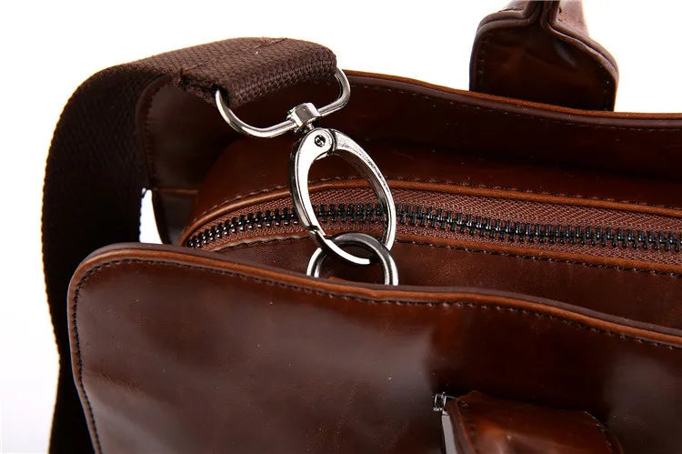 Laptop Briefcases for Men Bags Business Messenger Bag Vintage Crazy Horse Artificial Leather Handbag Casual Shoulder Bags Man