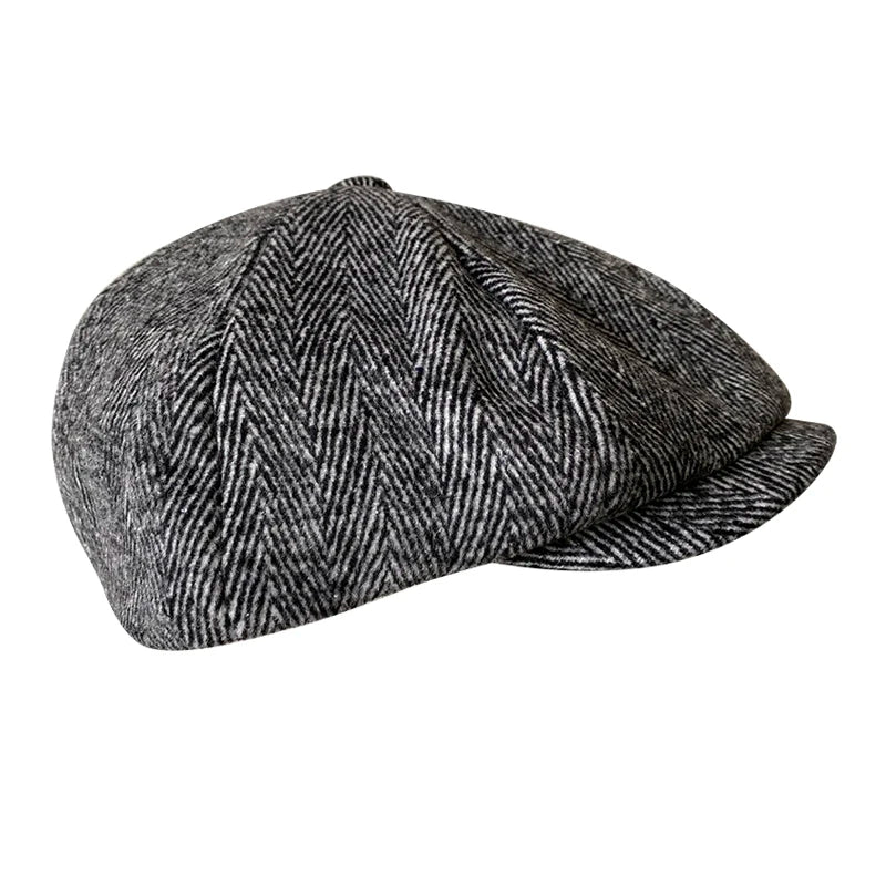 Men's cap 2021 New Men's Newsboy Hats Vintage Herringbone Octagon Cap Women Berets Gatsby Flat Hat BLM73