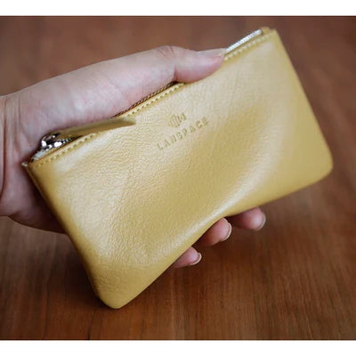 LANSPACE men's leather wallet brand thin purse fashion designer coin purses holders