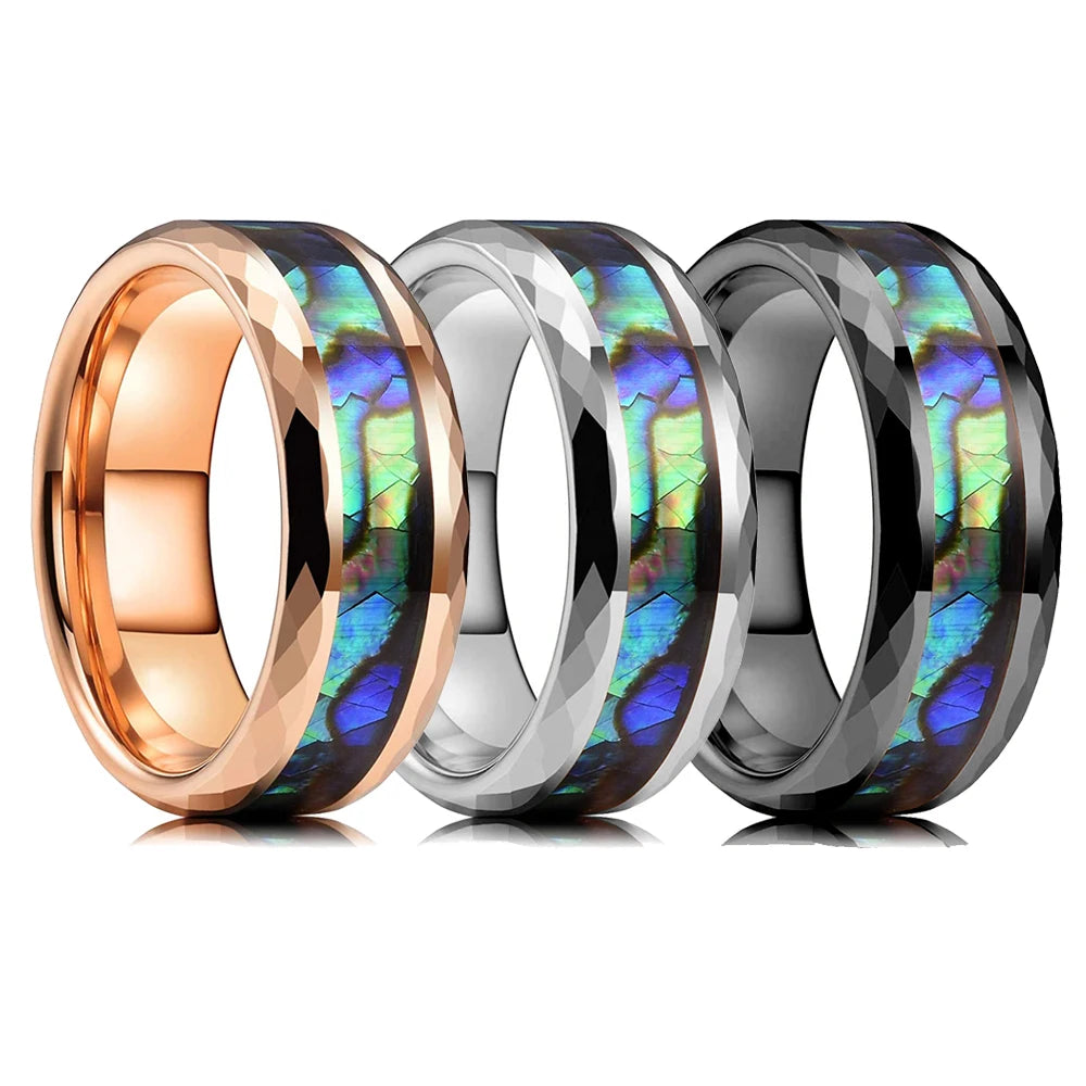 Fashion Viking Tree Of Life Stainless Steel Abalone Shell Rings For Men Odin Norse Viking Rune Rings Retro Amulet Jewelry Gift