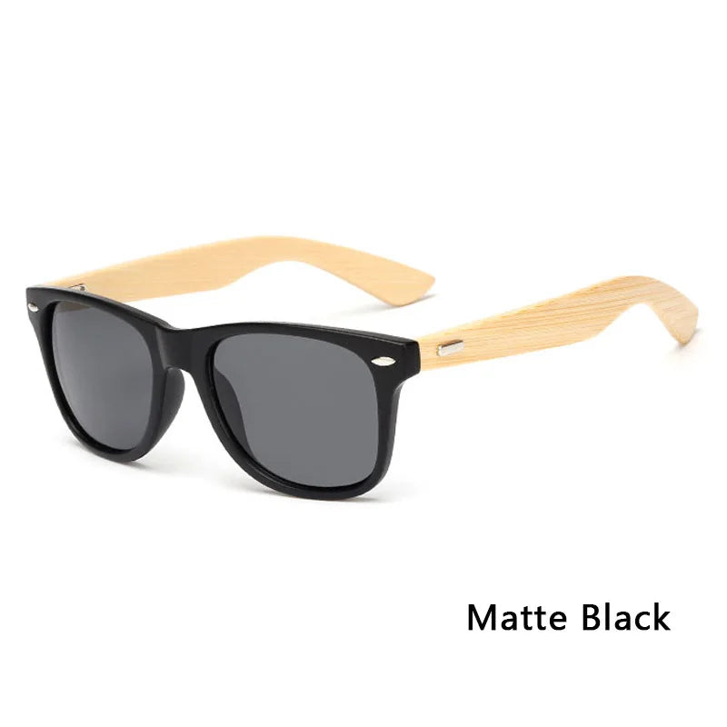 Bamboo Wood Square Sunglasses Brand Design Men Women Coating Mirror Sun Glasses Retro Glasses UV400 Shades Gafas De Sol