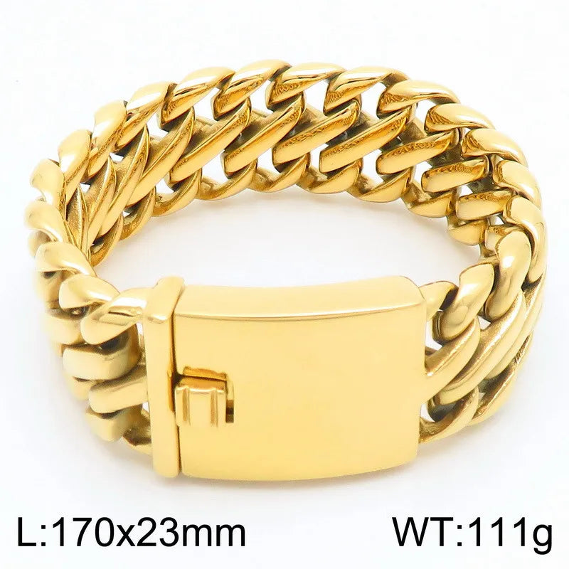 KALEN Unisex Vintage Stainless Steel Original Links 17cm Bracelet&40cm Necklace Jewelry Set