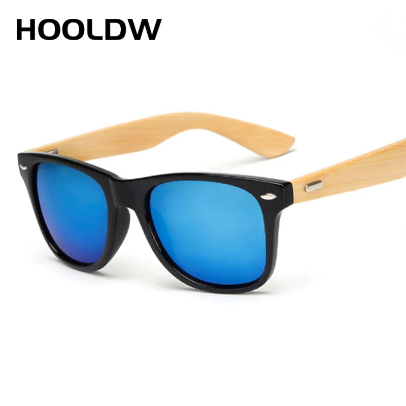 HOOLDW Natural Wooden Sunglasses Men Women Classic Bamboo Sun Glasses Original Wood Glasses Travel Oculos de sol masculino