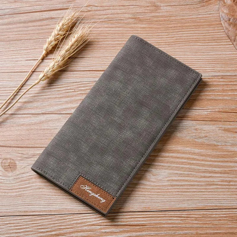 Hot Sale Soft Leather Thin Wallet For Men Long Man Purse Slim Men's Card Holder 4 Colors