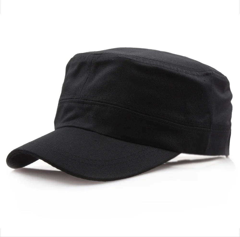 men women casual hat cap summer flat top military army caps cadet hats for male female