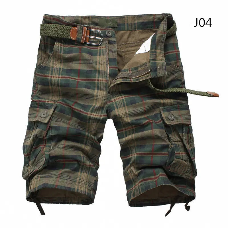 Men Shorts 2025 Fashion Plaid Beach Shorts Mens Casual Camo Camouflage Shorts Military Short Pants Male Bermuda Cargo Overalls