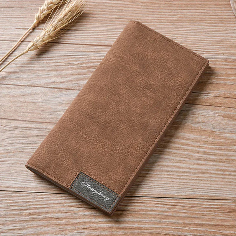 Hot Sale Soft Leather Thin Wallet For Men Long Man Purse Slim Men's Card Holder 4 Colors