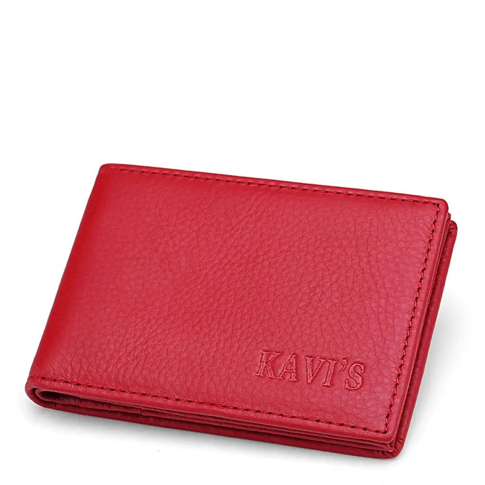 Genuine Leather Portable Slim Wallet for Men Mini Credit Card Holder Thin Small Card Organizer Purse Driver's License Money Bag