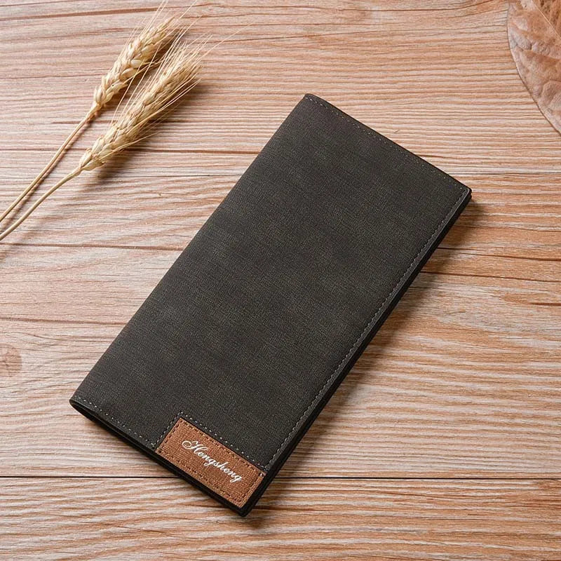 Hot Sale Soft Leather Thin Wallet For Men Long Man Purse Slim Men's Card Holder 4 Colors