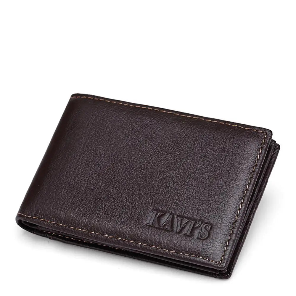 Genuine Leather Portable Slim Wallet for Men Mini Credit Card Holder Thin Small Card Organizer Purse Driver's License Money Bag