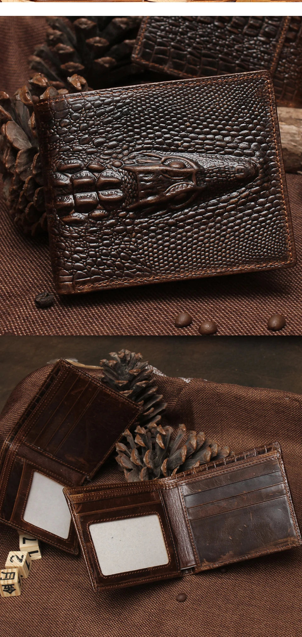 New Design Hot Short Two Fold Wallet For Men Long Luxury Genuine Leather Men's Wallets Cowskin Fashion Money Bag For Male PJ012