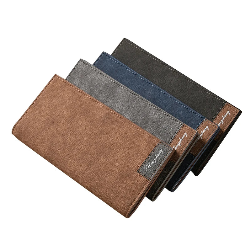 Hot Sale Soft Leather Thin Wallet For Men Long Man Purse Slim Men's Card Holder 4 Colors