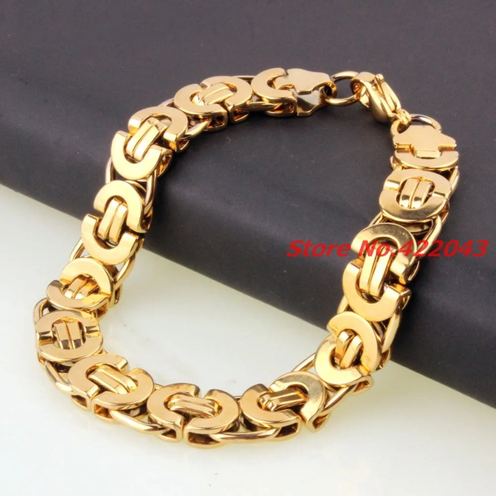 Factory Price! Fashion Men Bracelets Jewelry Punk Retro Byzantine Style Stainless Steel Bracelet Chains&Links Cool Party Gift